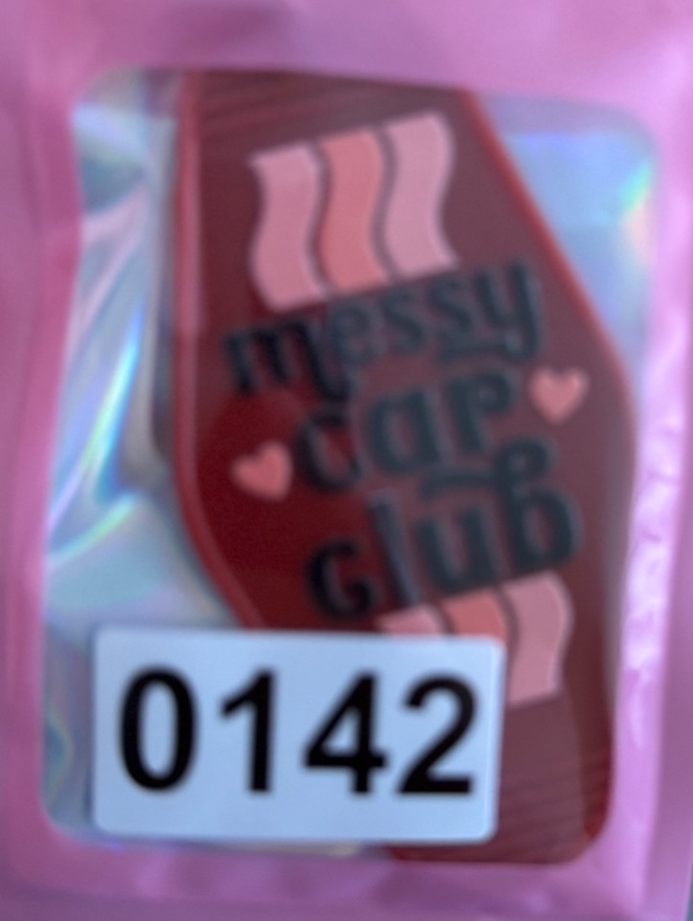 Messy Car Club Red Retro Style Keychain - Picture 3 of 3